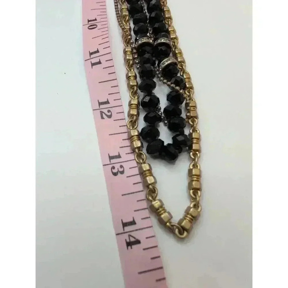 J.Crew Goldtone Black Beads Multiple Strands Layered Necklace - Picture 5 of 5